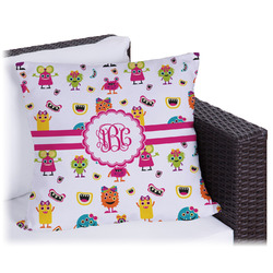 Girly Monsters Outdoor Pillow - 18" (Personalized)