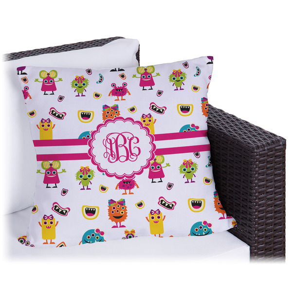 Custom Girly Monsters Outdoor Pillow - 20" (Personalized)