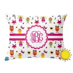 Girly Monsters Outdoor Throw Pillow (Rectangular) (Personalized)