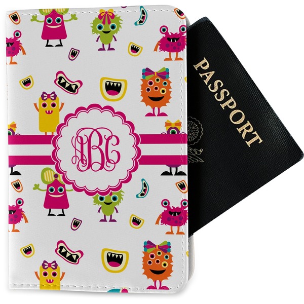 Custom Girly Monsters Passport Holder - Fabric (Personalized)