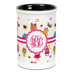 Girly Monsters Ceramic Pencil Holders - Black