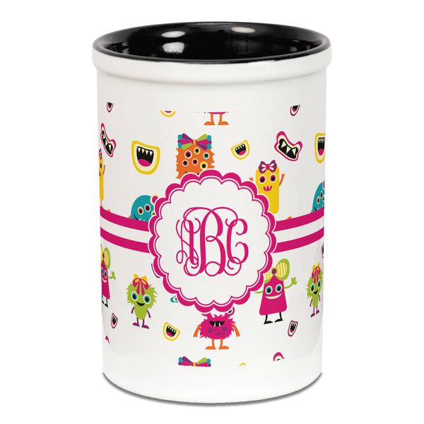 Girly Monsters Pencil Holder - Black