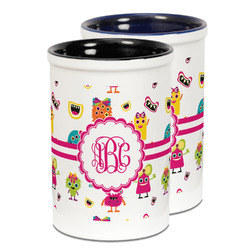 Girly Monsters Ceramic Pencil Holder - Large