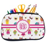 Girly Monsters Neoprene Pencil Case - Medium w/ Monogram