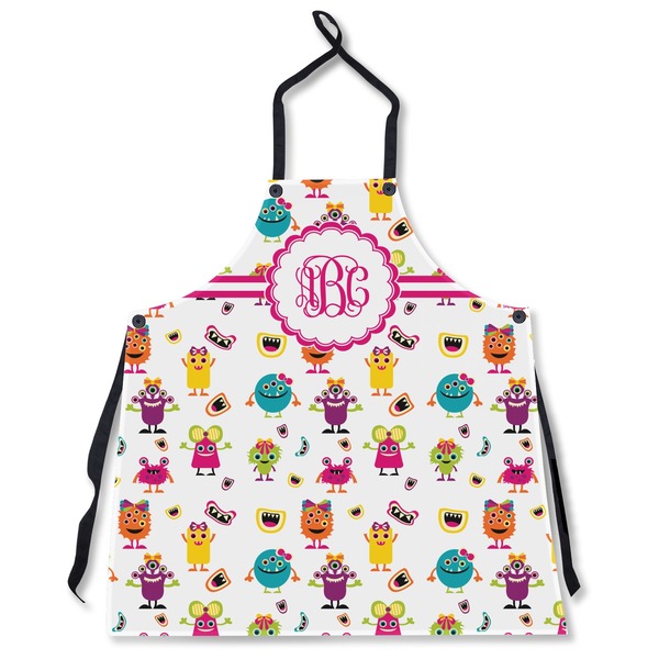Custom Girly Monsters Apron Without Pockets w/ Monogram