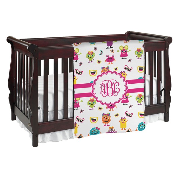 Custom Girly Monsters Baby Blanket (Personalized)