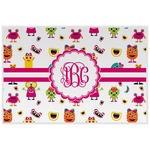 Girly Monsters Laminated Placemat w/ Monogram