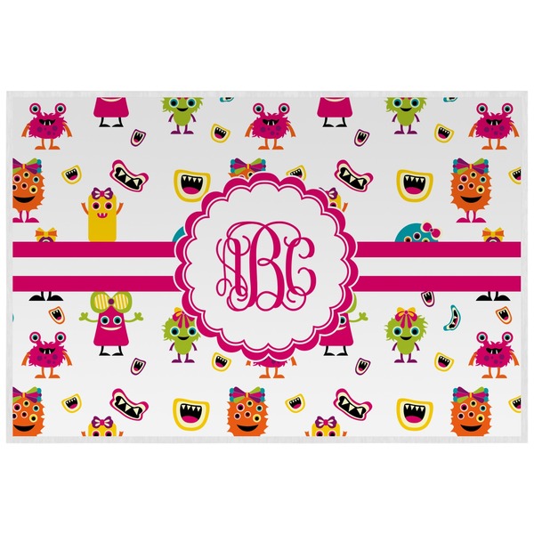 Custom Girly Monsters Laminated Placemat w/ Monogram