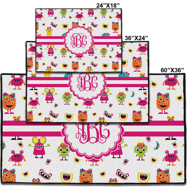 Girly Monsters Personalized Door Mat - Group Parent IMF