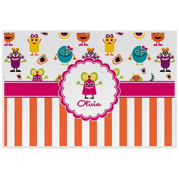 Girly Monsters Personalized Placemat (Back)