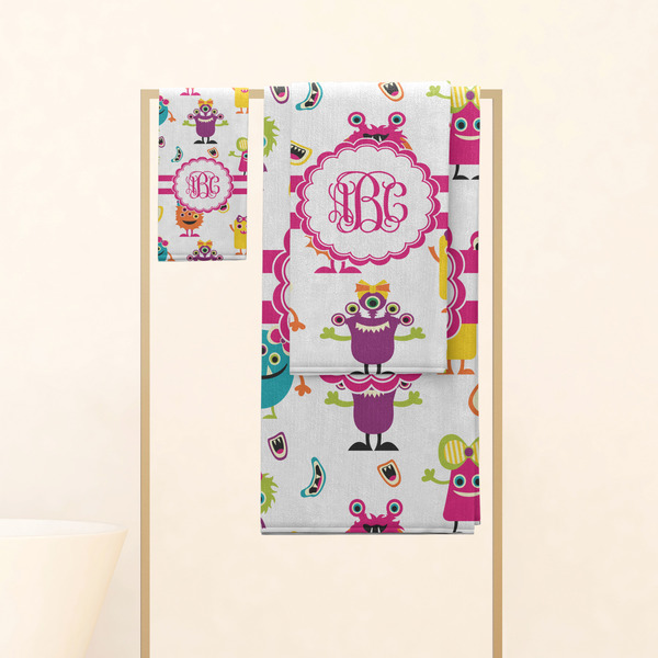 Girly Monsters Personalized Towel Set