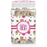 Girly Monsters Dog Treat Jar (Personalized)