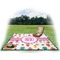 Girly Monsters Picnic Blanket - with Basket Hat and Book - in Use