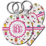 Girly Monsters Plastic Keychain (Personalized)
