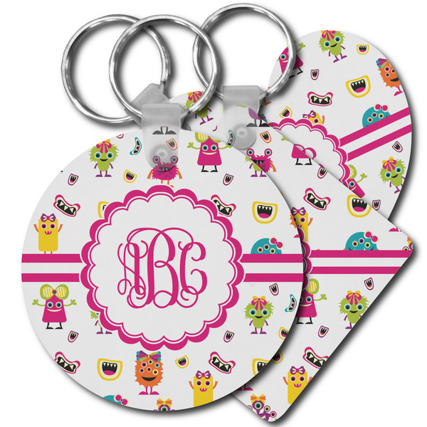 Custom Girly Monsters Plastic Keychain (Personalized)
