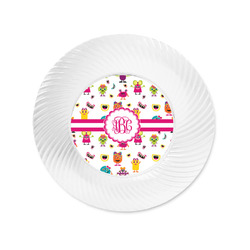 Girly Monsters Plastic Party Appetizer & Dessert Plates - 6" (Personalized)