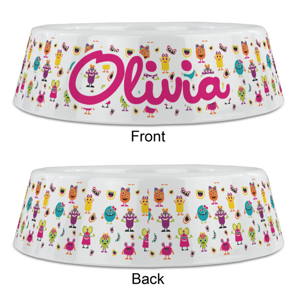 Girly Monsters Plastic Pet Bowls - Large - APPROVAL