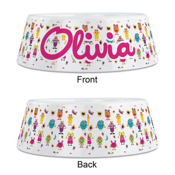 Girly Monsters Plastic Pet Bowls - Medium - APPROVAL