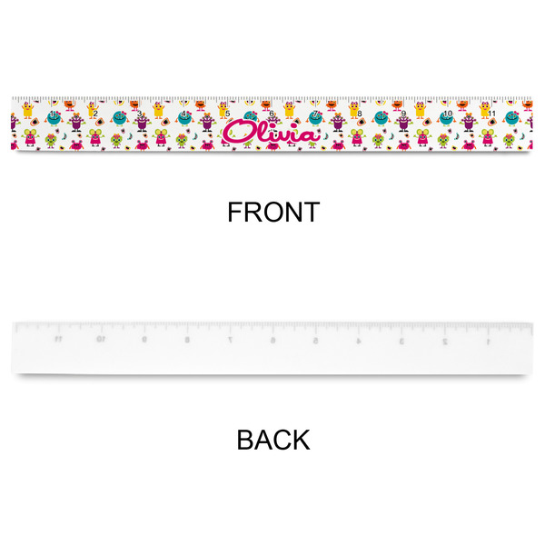 Girly Monsters Plastic Ruler - 12" - APPROVAL