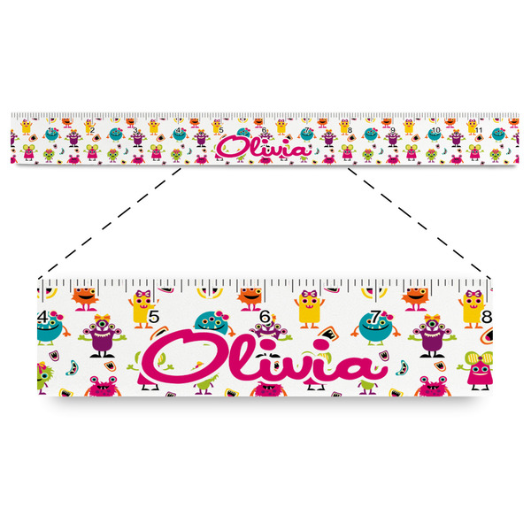 Custom Girly Monsters Plastic Ruler - 12" (Personalized)