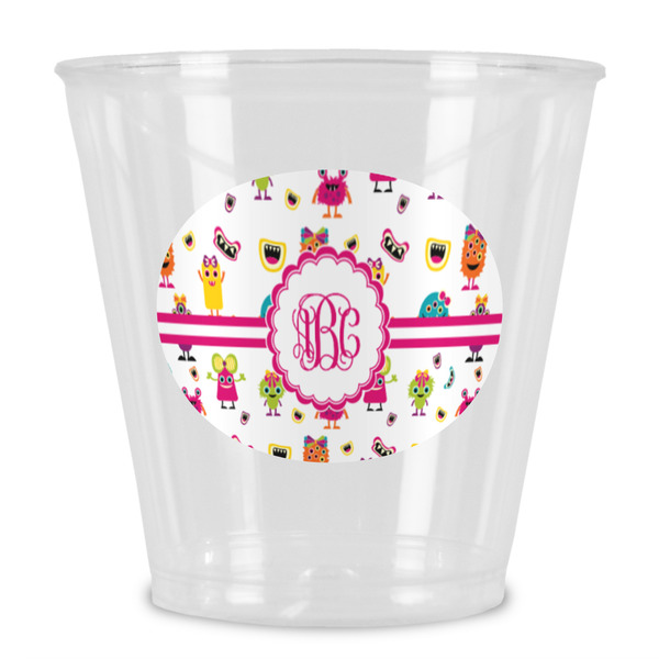 Custom Girly Monsters Plastic Shot Glass (Personalized)