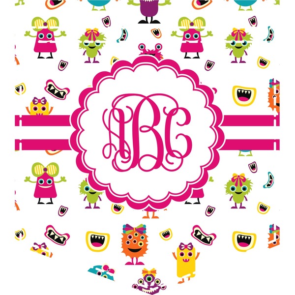 Custom Girly Monsters Iron On Faux Pocket (Personalized)