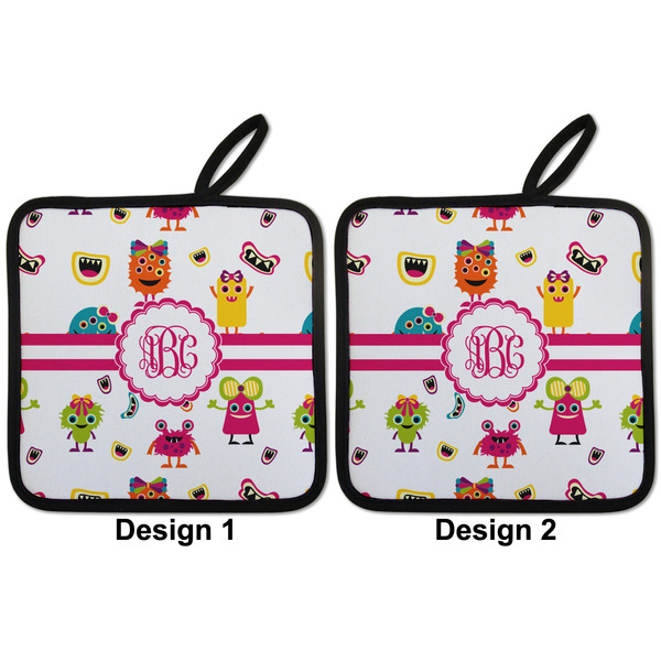 Girly Monsters Pot Holders - Set of 2 APPROVAL