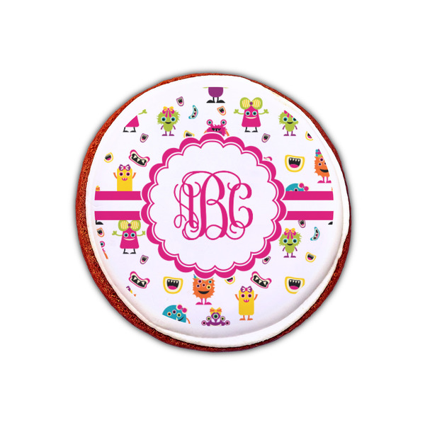 Girly Monsters Printed Icing Circle - XSmall - On Cookie