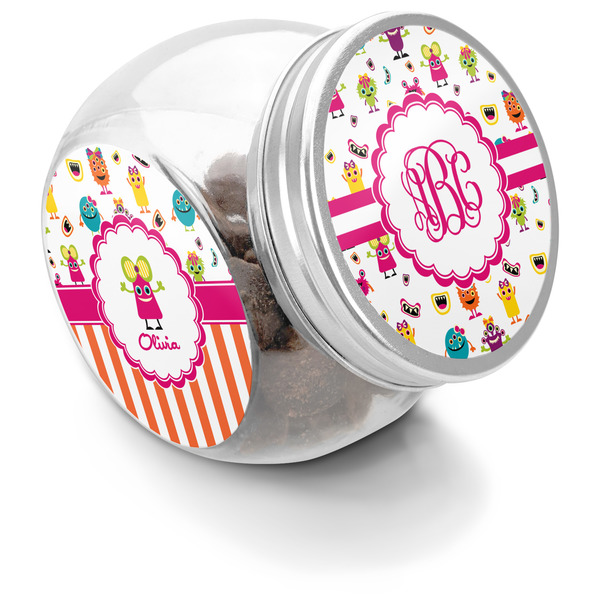 Custom Girly Monsters Puppy Treat Jar (Personalized)