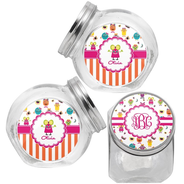 Girly Monsters Puppy Treat Jar - Top Left Right