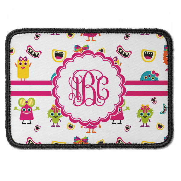 Custom Girly Monsters Iron On Rectangle Patch w/ Monogram