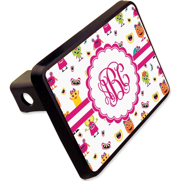 Custom Girly Monsters Rectangular Trailer Hitch Cover - 2" (Personalized)