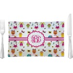 Girly Monsters Glass Rectangular Lunch / Dinner Plate (Personalized)