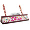 Girly Monsters Red Mahogany Nameplates with Business Card Holder - Angle