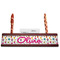 Girly Monsters Red Mahogany Nameplates with Business Card Holder - Straight