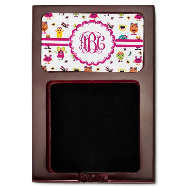 Girly Monsters Red Mahogany Sticky Note Holder - Flat