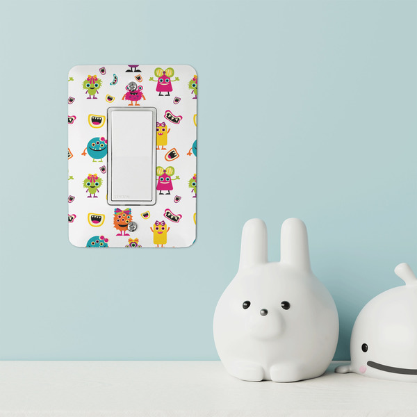 Girly Monsters Rocker Light Switch Covers - Single - IN CONTEXT
