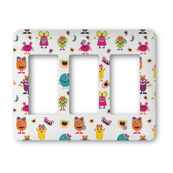 Girly Monsters Rocker Style Light Switch Cover - Three Switch
