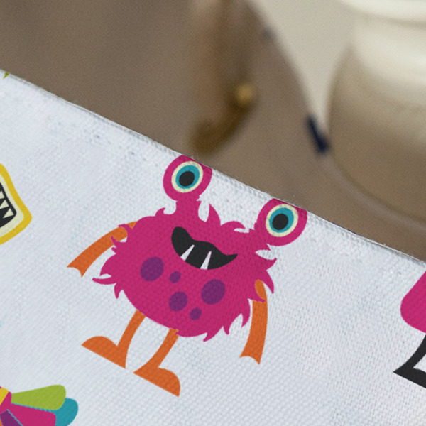 Girly Monsters Large Rope Tote - Close Up View