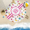 Girly Monsters Round Beach Towel Lifestyle