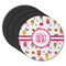 Girly Monsters Round Rubber Backed Coasters - Set of 4 (Personalized)