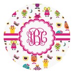 Girly Monsters Round Decal - Medium (Personalized)