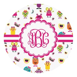 Girly Monsters Round Decal (Personalized)