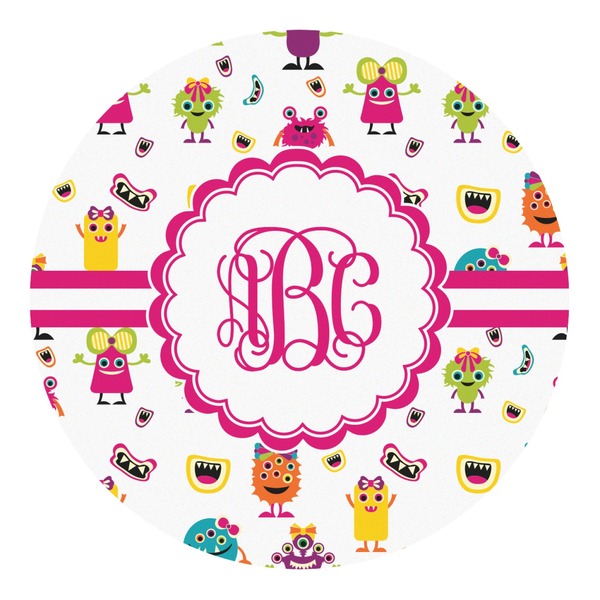 Custom Girly Monsters Round Decal - Small (Personalized)