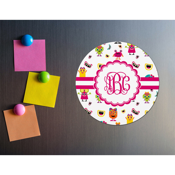 Girly Monsters Round Fridge Magnet - LIFESTYLE
