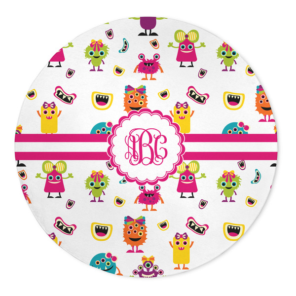 Custom Girly Monsters 5' Round Indoor Area Rug (Personalized)