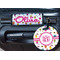 Girly Monsters Round Luggage Tag & Handle Wrap - In Context