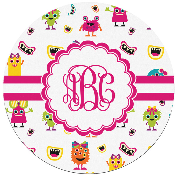 Girly Monsters Round Mousepad - APPROVAL