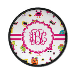 Girly Monsters Iron On Round Patch w/ Monogram