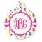 Girly Monsters Round Pet ID Tag (Personalized)